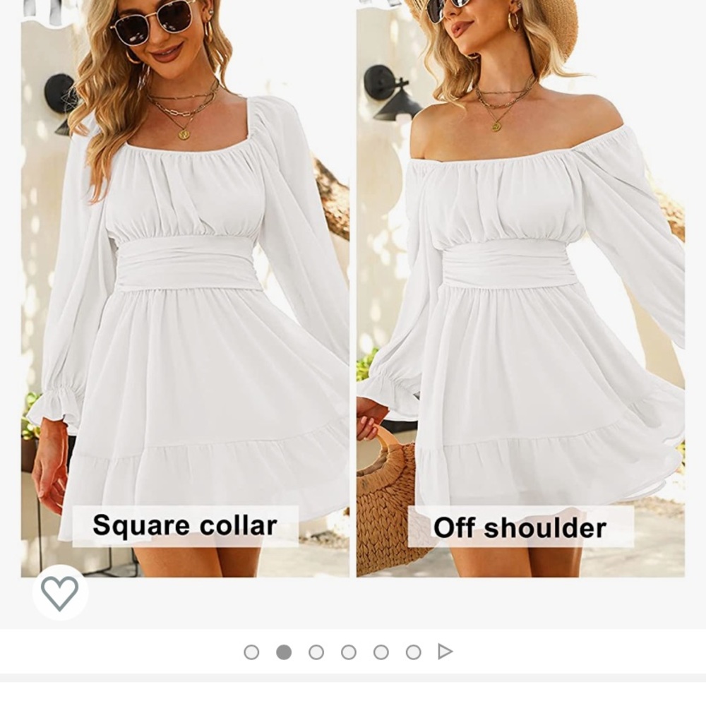 White lantern long sleeve dress